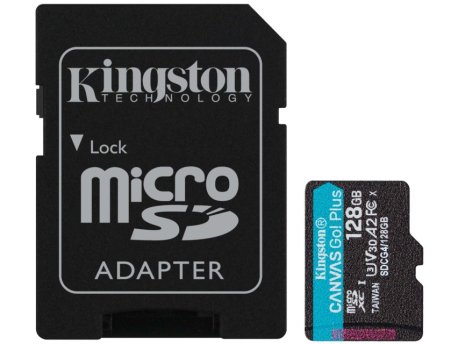 KINGSTON Memorijska kartica U3 V30 microSDXC 128GB Canvas Go Plus 200MB/s A2 + adapter SDCG4/128GB