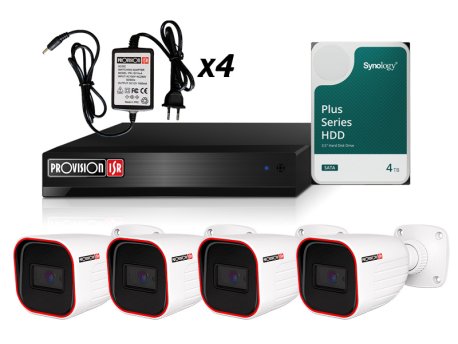 PROVISION Komplet video nadzor: 4x Provision kamere , snimač , HDD 4TB i 4 x napajanje