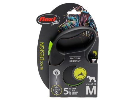 FLEXI Povodac za psa Black Design M cord - 5m