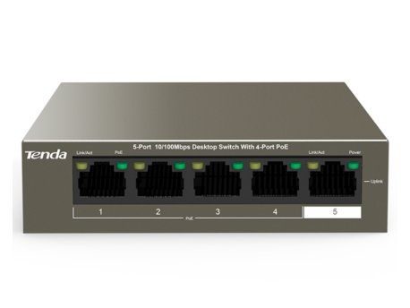 TENDA TEF1105P-4-63W 5-Port 10/100Mbps Desktop Switch with 4-Port PoE