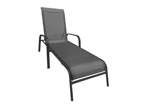 MAKAO Ležaljka metalna 200x67x44 cm siva TT 710030