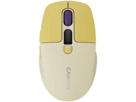 CANYON Miš MW-26 LCD Silent Dual Mode Wireless Yellow
