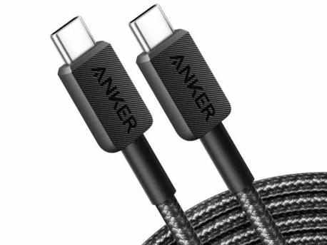 ANKER 322 USB-C to USB-C Cable (6ft Braided) B2B - Europe (excluded UK plug) Black Iteration 1