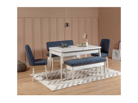 HANAH HOME Trpezarijski set Vina White Dark Blue