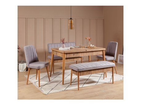 HANAH HOME Trpezarijski set Vina Atlantic Soho Grey
