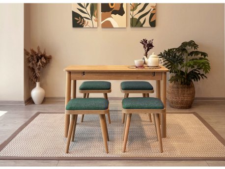 HANAH HOME Trpezarijski sto i stolice Vina Mini 05 1070 Oak Green