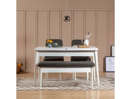 HANAH HOME Trpezarijski set Vina 1053 Anthracite White