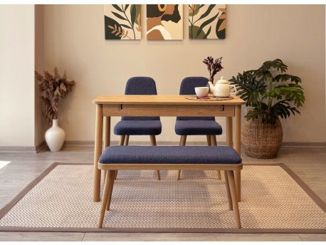 HANAH HOME Trpezarijski set Vina Mini 01 1048 Oak Dark Blue