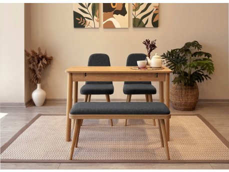 HANAH HOME Trpezarijski set Vina Mini 01 1053 Oak Anthracite