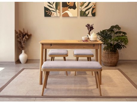 HANAH HOME Trpezarijski set Vina Mini 04 0701 Oak Soho Grey