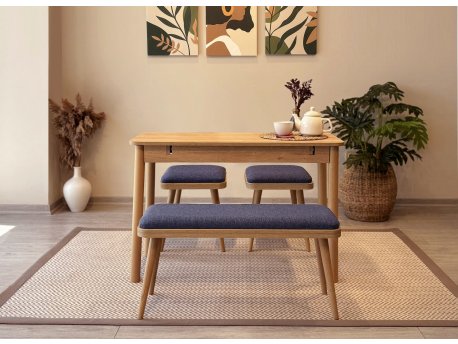 HANAH HOME Trpezarijski set Vina Mini 04 1048 Oak Dark Blue
