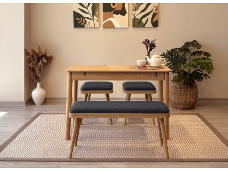 HANAH HOME Trpezarijski set Vina Mini 04 1053 Oak Anthracite