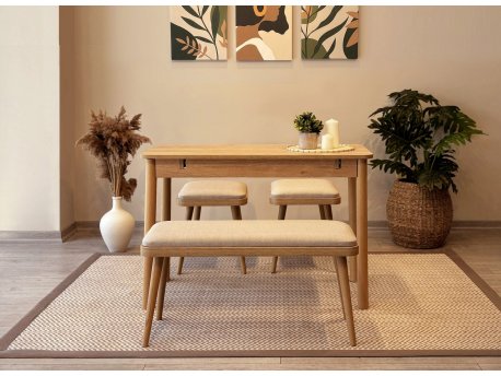 HANAH HOME Trpezarijski set Vina Mini 04 1005 Oak Cream