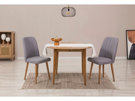 HANAH HOME Trpezarijski sto i stolice Vina 0701 - Atlantic Pine Grey