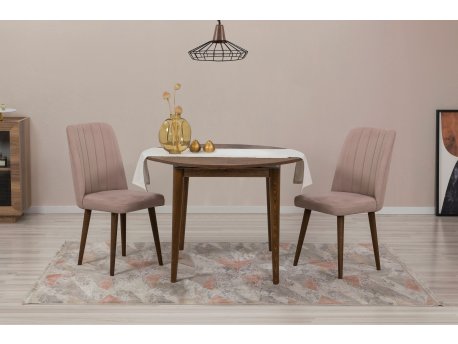 HANAH HOME Trpezarijski sto i stolice Vina 0900 - Walnut Stone
