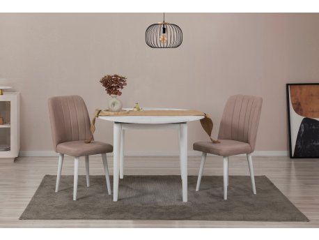 HANAH HOME Trpezarijski sto i stolice Vina 0900 - White Stone