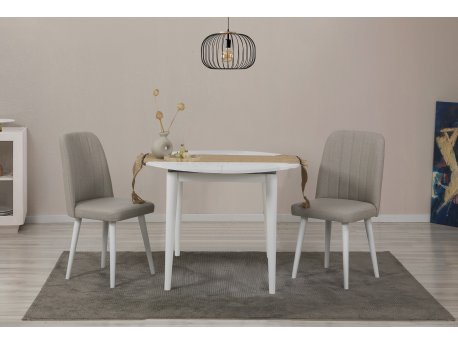 HANAH HOME Trpezarijski sto i stolice Vina 1005 3 v2 - White Cream