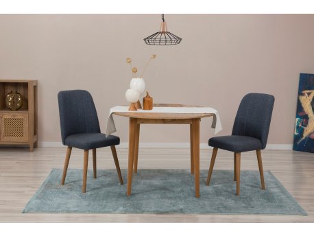 HANAH HOME Trpezarijski sto i stolice Vina 1048 - Atlantic Pine Navy Blue