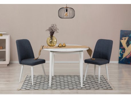 HANAH HOME Trpezarijski sto i stolice Vina 1048 - White Navy Blue