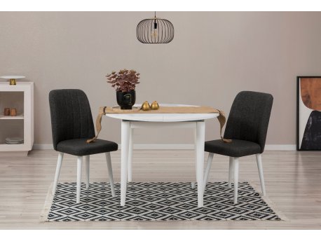 HANAH HOME Trpezarijski sto i stolice Vina 1053 - White Anthracite