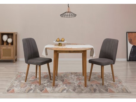 HANAH HOME Trpezarijski sto i stolice Vina 1501 - Atlantic Pine Anthracite