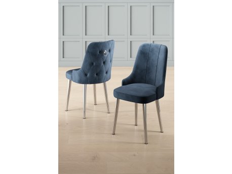 HANAH HOME Set 6 stolica Newa Anthracite Chrome