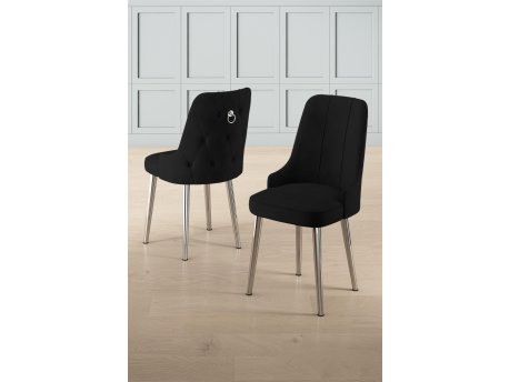 HANAH HOME Set 6 stolica Newa Black Chrome