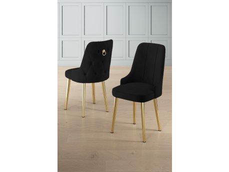 HANAH HOME Set 6 stolica Newa Black Gold