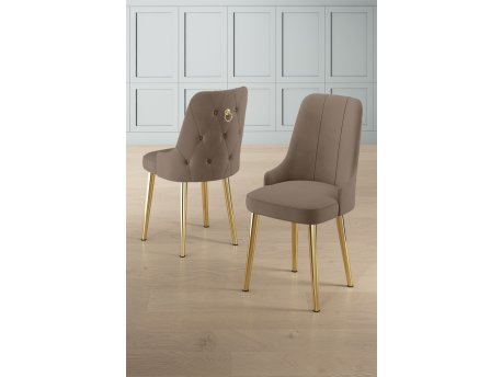 HANAH HOME Set 6 stolica Newa Cappuccino Gold