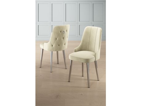 HANAH HOME Set 6 stolica Newa Cream Chrome