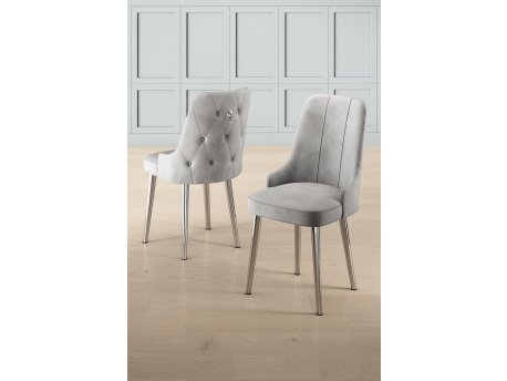 HANAH HOME Set 6 stolica Newa Grey Chrome