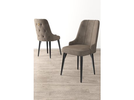 HANAH HOME Set 6 stolica Newa Cappuccino Black