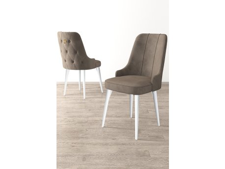 HANAH HOME Set 6 stolica Newa Cappuccino White