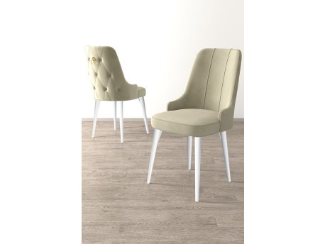 HANAH HOME Set 6 stolica Newa Cream White