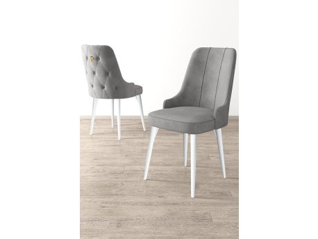 HANAH HOME Set 6 stolica Newa Grey White