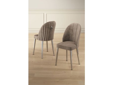 HANAH HOME Set 6 stolica Mara Cappuccino Chrome
