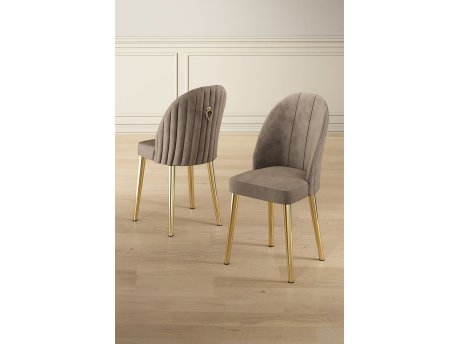 HANAH HOME Set 6 stolica Mara Cappuccino Gold