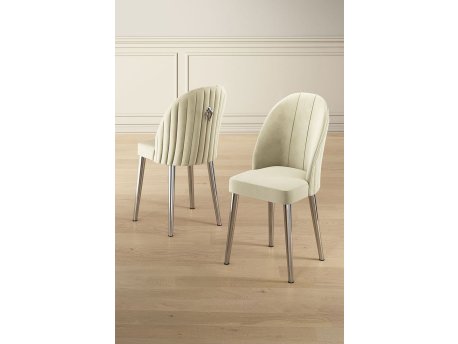 HANAH HOME Set 6 stolica Mara Cream Chrome