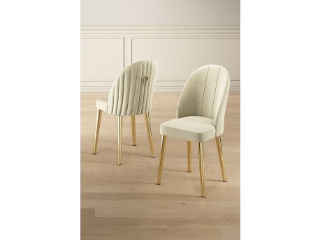 HANAH HOME Set 6 stolica Mara Cream Gold