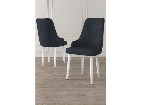 HANAH HOME Set 6 stolica Trex Anthracite White