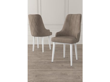HANAH HOME Set 6 stolica Trex Cappuccino White