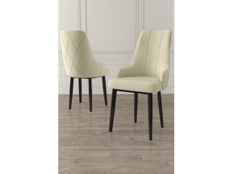 HANAH HOME Set 6 stolica Trex Cream Black