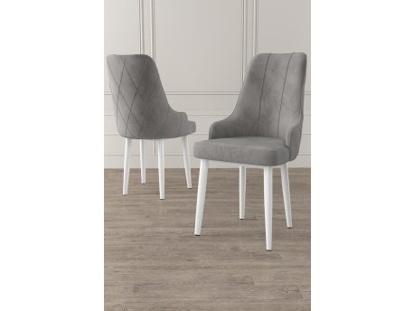 HANAH HOME Set 6 stolica Trex Grey White