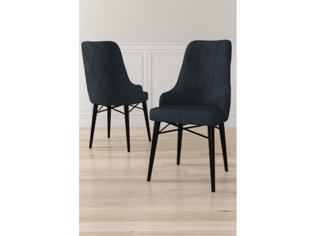 HANAH HOME Set 6 stolica Neta Anthracite Black