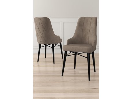 HANAH HOME Set 6 stolica Neta Cappuccino Black