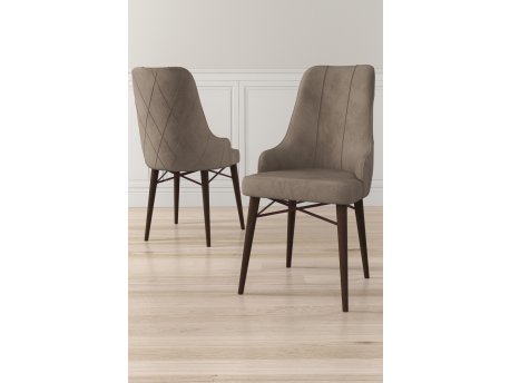 HANAH HOME Set 6 stolica Neta Cappuccino Brown