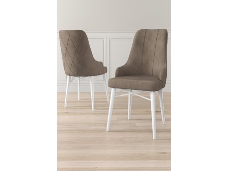 HANAH HOME Set 6 stolica Neta Cappuccino White