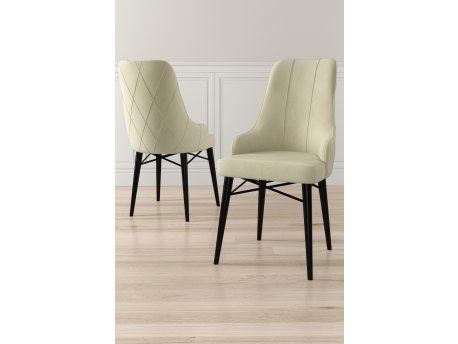 HANAH HOME Set 6 stolica Neta Cream Black