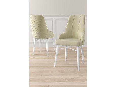 HANAH HOME Set 6 stolica Neta Cream White