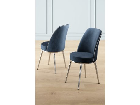 HANAH HOME Set 6 stolica Pefa Anthracite Chrome